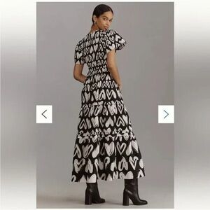 Anthropologie Somerset Maxi Dress Heart Pattern